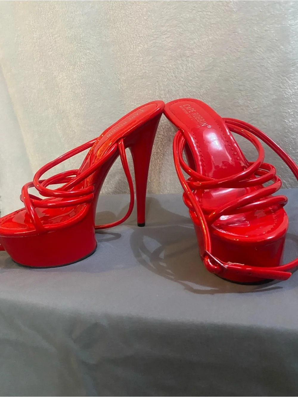 Cape Robbin Bright Red Patent Platform Heels